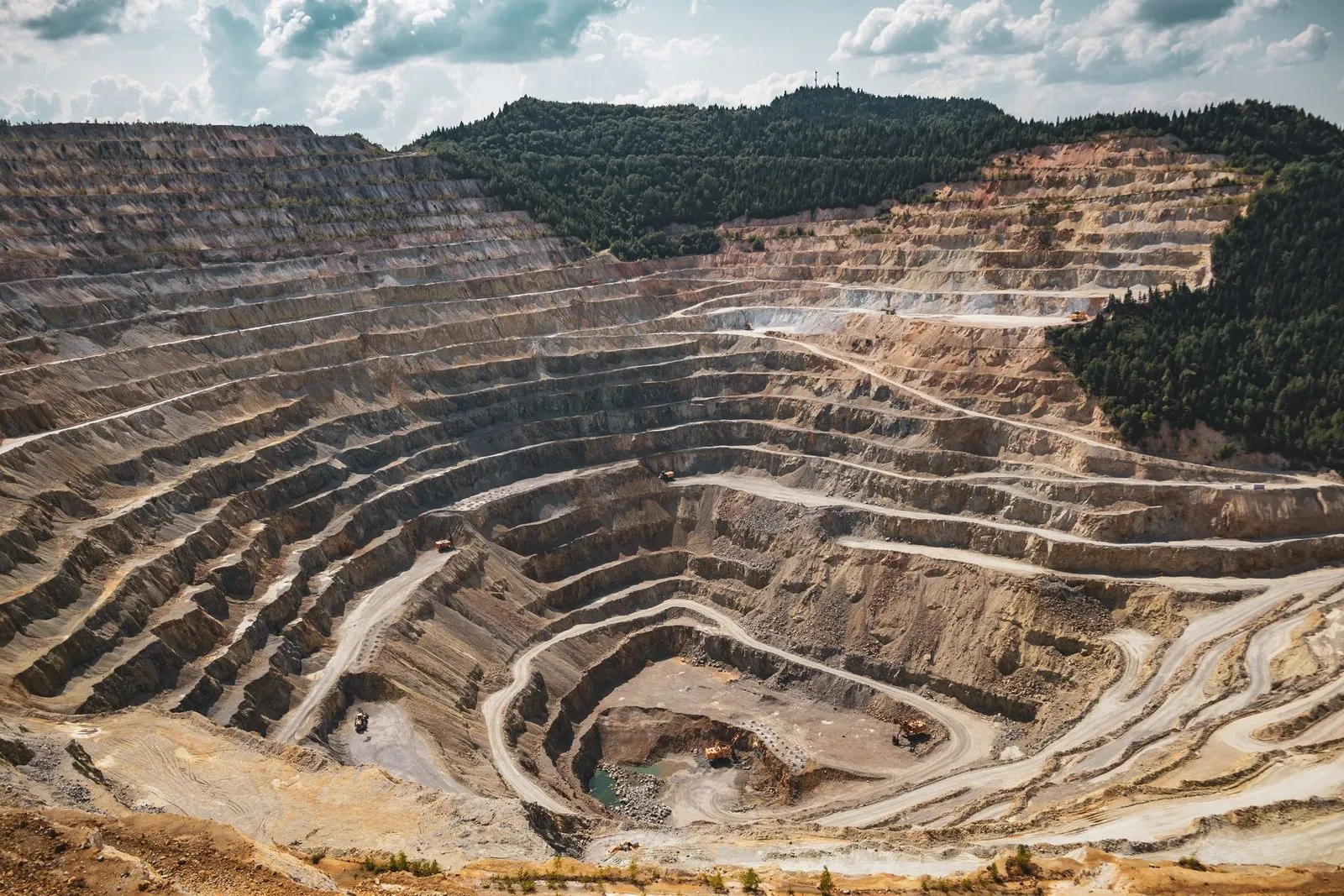 Open-pit mine showing large-scale extraction operations